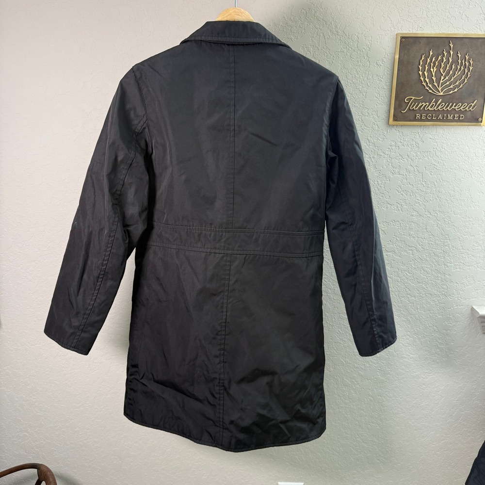 GAP Women Double Breasted Trench Coat‎ Black Polyester Size Small - Picture 8 of 9